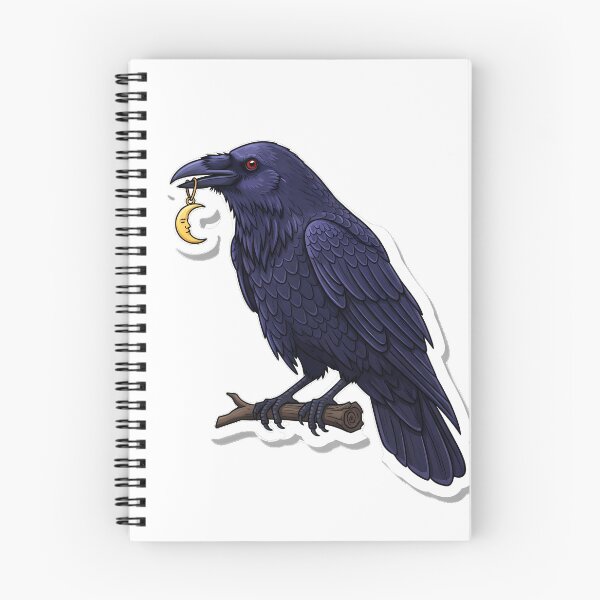 Item preview, Raven Small Crescent Moon Charm Its Beak designed and sold by IllumeInk.