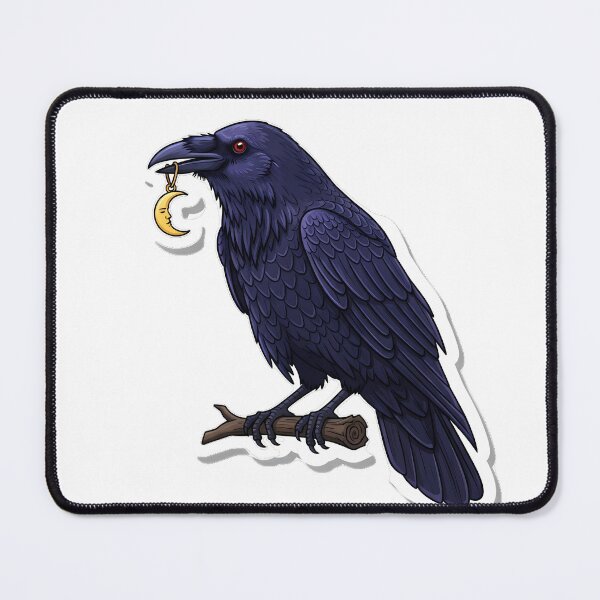 Item preview, Raven Small Crescent Moon Charm Its Beak designed and sold by IllumeInk.