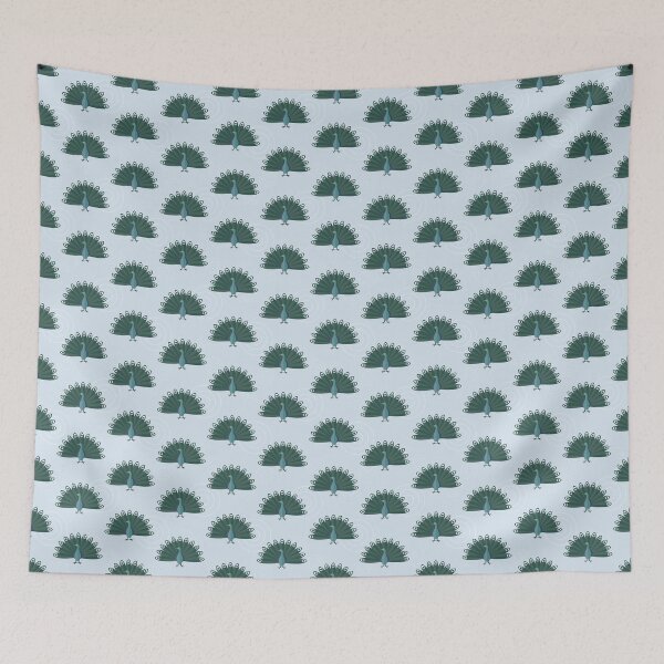 Item preview, Peacocks on blue designed and sold by reneesillus.
