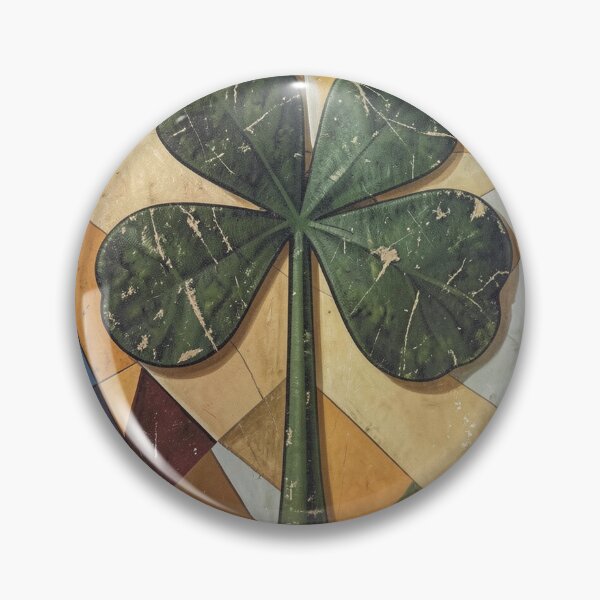 Item preview, Cubist Four-Leaf Clover with Distressed Texture designed and sold by Bloomkept.