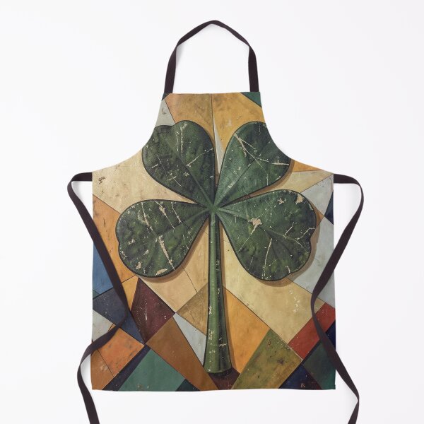 Item preview, Cubist Four-Leaf Clover with Distressed Texture designed and sold by Bloomkept.