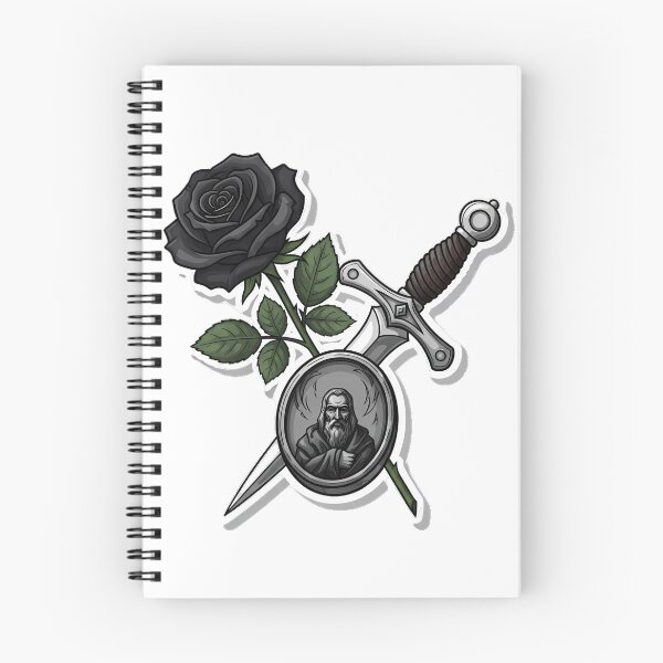 Item preview, Black Rose Crossed Silver Dagger designed and sold by IllumeInk.