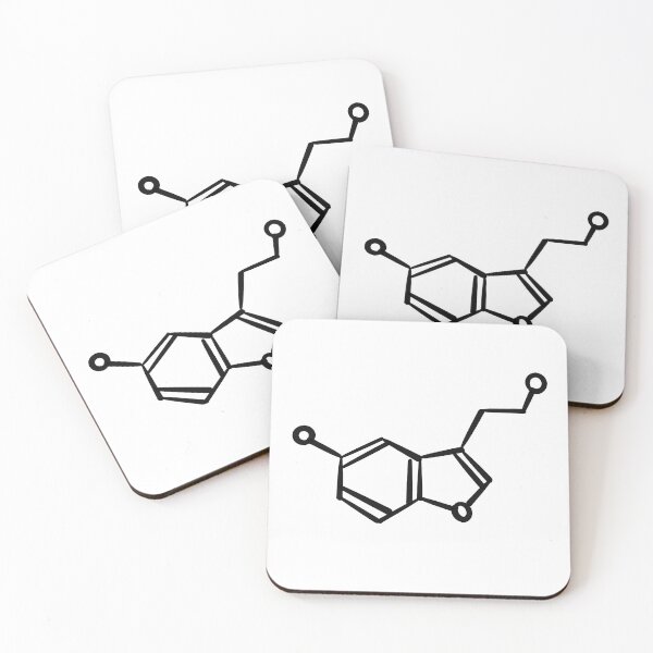 Item preview, Serotonin Molecule print, Happiness Hormone, Minimalist, Black and White, Science, gift, chemistry designed and sold by Prints Actually.