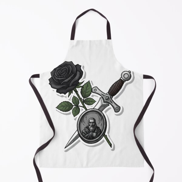 Item preview, Black Rose Crossed Silver Dagger designed and sold by IllumeInk.