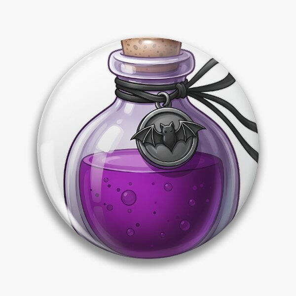 Item preview, Purple Potion Bottle Black Ribbon Tiny Bat Charm designed and sold by IllumeInk.