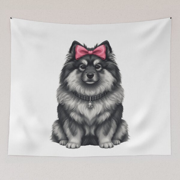 Item preview, Cute Keeshond Dog Portrait with Pink Bow designed and sold by k3rstman1.