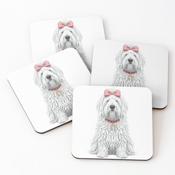 Item preview, Adorable Komondor Dog with Pink Bow designed and sold by k3rstman1.