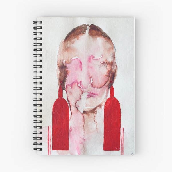 Item preview, Watercolor Portrait with Red Statement Earrings designed and sold by Gela Mikava.