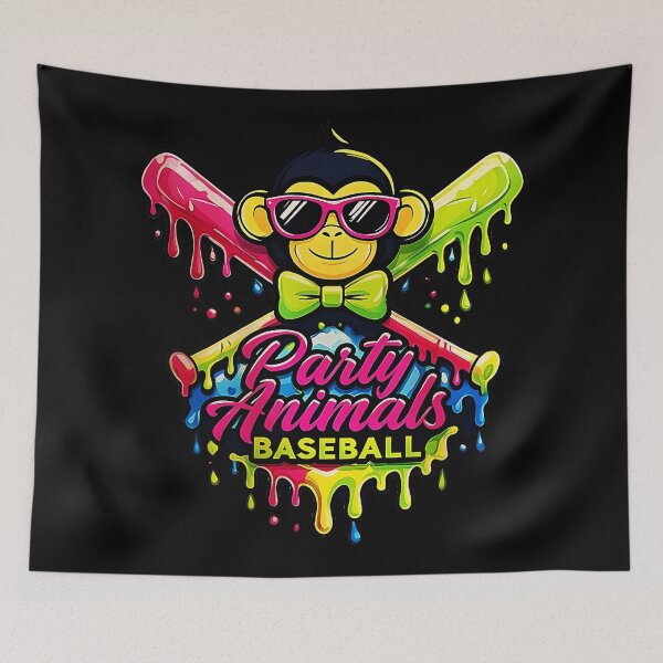 Item preview, Party Animals Baseball Funny Monkey  designed and sold by miaa-artistshop.