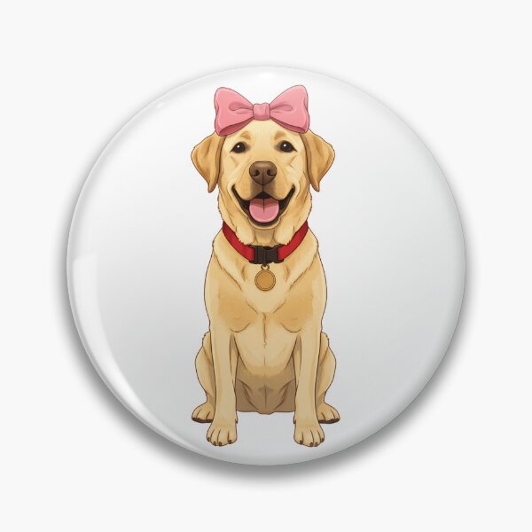 Item preview, Cute Smiling Labrador Retriever with Pink Bow designed and sold by k3rstman1.