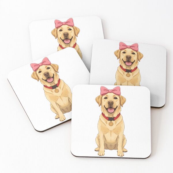 Item preview, Cute Smiling Labrador Retriever with Pink Bow designed and sold by k3rstman1.