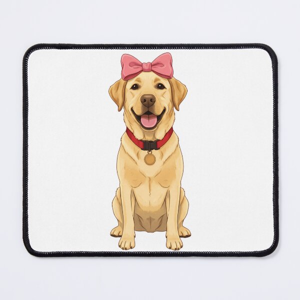 Item preview, Cute Smiling Labrador Retriever with Pink Bow designed and sold by k3rstman1.