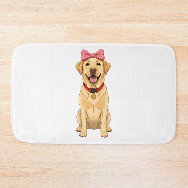 Item preview, Cute Smiling Labrador Retriever with Pink Bow designed and sold by k3rstman1.