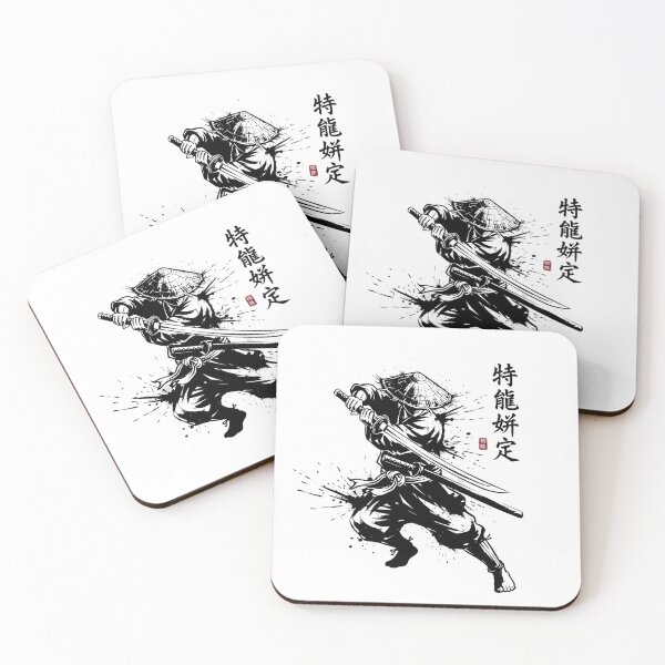 Item preview, Dynamic Samurai Ink Art – Sumi-e Katana Warrior High Contrast Design designed and sold by avwear.