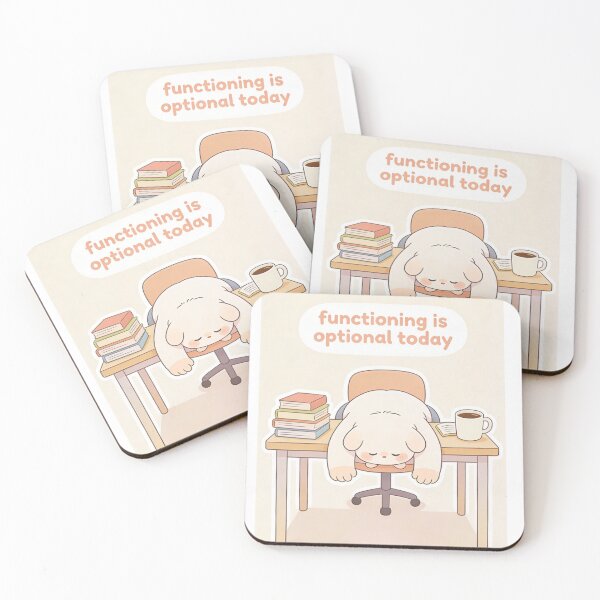 Item preview, Functioning Is Optional Today Tired Mood Character designed and sold by CozyCramStudio.