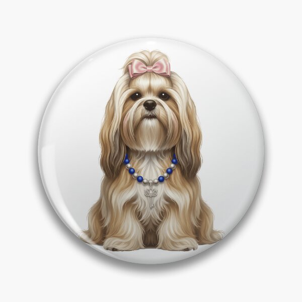 Item preview, Elegant Regal Lhasa Apso with Pink Bow designed and sold by k3rstman1.