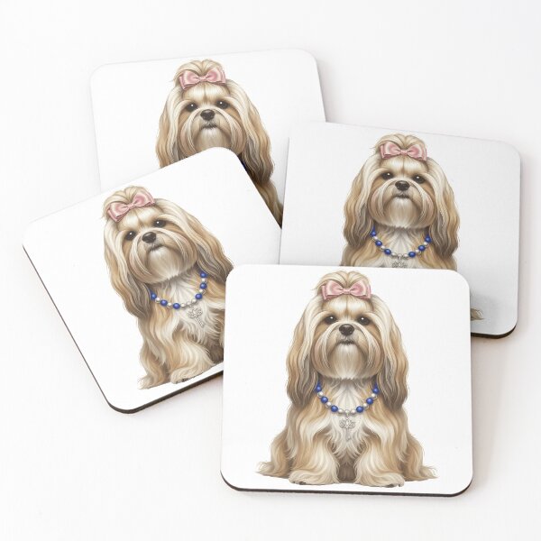 Item preview, Elegant Regal Lhasa Apso with Pink Bow designed and sold by k3rstman1.