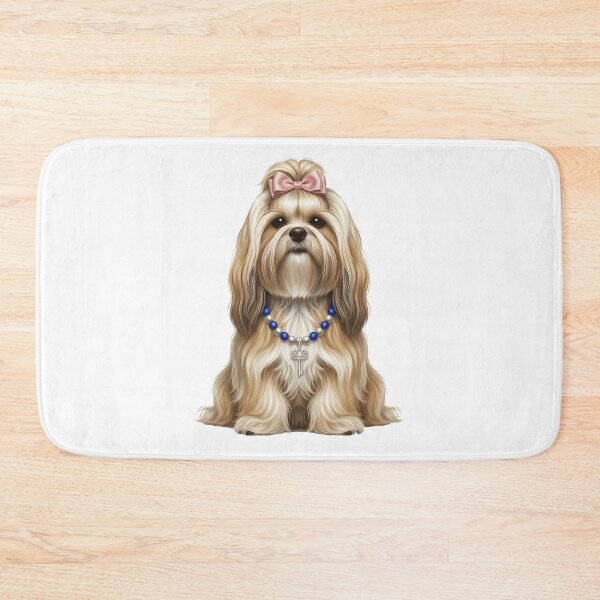 Item preview, Elegant Regal Lhasa Apso with Pink Bow designed and sold by k3rstman1.
