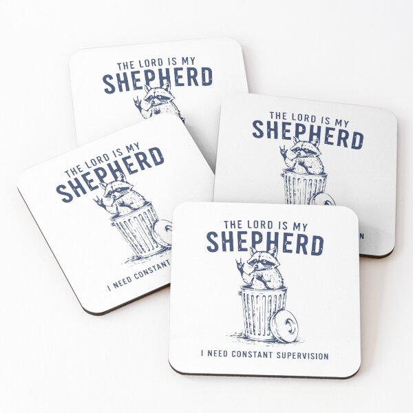 Item preview, The Lord Is My Shepherd I Need Constant Supervision Funny Christian Raccoon Design designed and sold by kiralynstration.