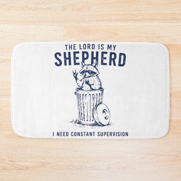 Item preview, The Lord Is My Shepherd I Need Constant Supervision Funny Christian Raccoon Design designed and sold by kiralynstration.