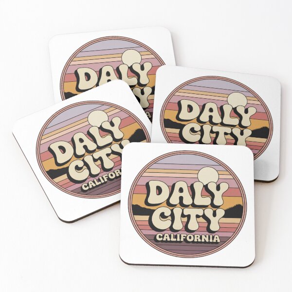 Item preview, Daly City California: Retro Sunset Stripes Badge designed and sold by CircinusStore.