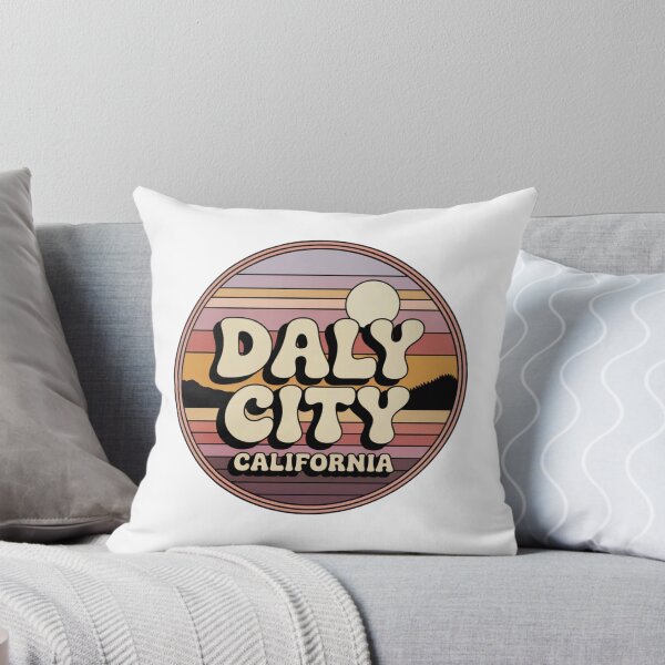 Item preview, Daly City California: Retro Sunset Stripes Badge designed and sold by CircinusStore.