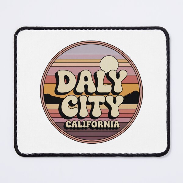 Item preview, Daly City California: Retro Sunset Stripes Badge designed and sold by CircinusStore.