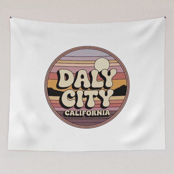 Item preview, Daly City California: Retro Sunset Stripes Badge designed and sold by CircinusStore.