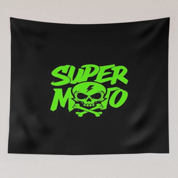 Item preview, Super Moto Skull & Bones Graphic – Neon Green Extreme Motorsports Design for Riders designed and sold by Bright Nest Studio.