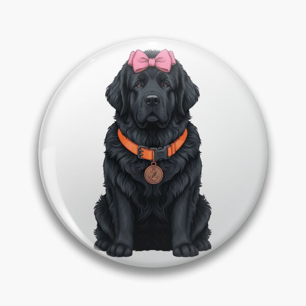 Item preview, Black Newfoundland Dog with Pink Bow and Anchor designed and sold by k3rstman1.
