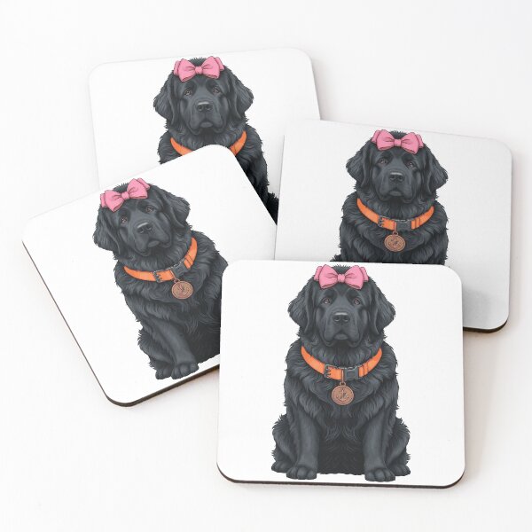 Item preview, Black Newfoundland Dog with Pink Bow and Anchor designed and sold by k3rstman1.