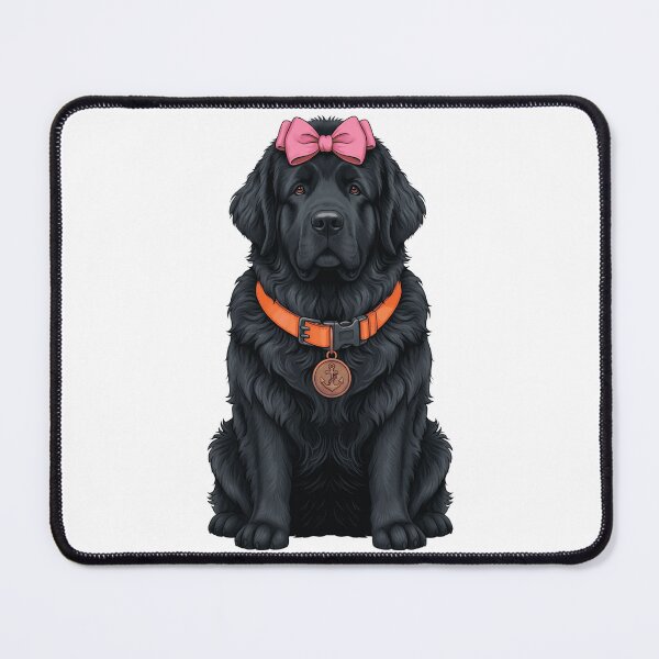 Item preview, Black Newfoundland Dog with Pink Bow and Anchor designed and sold by k3rstman1.