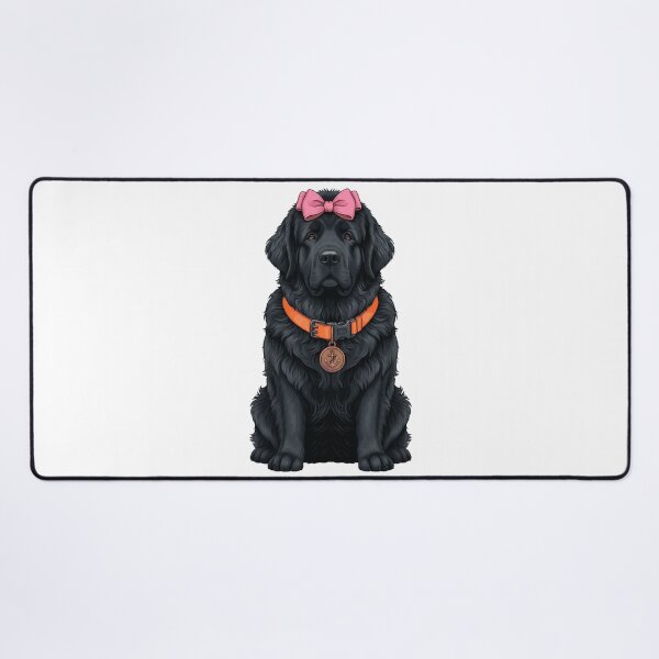 Item preview, Black Newfoundland Dog with Pink Bow and Anchor designed and sold by k3rstman1.