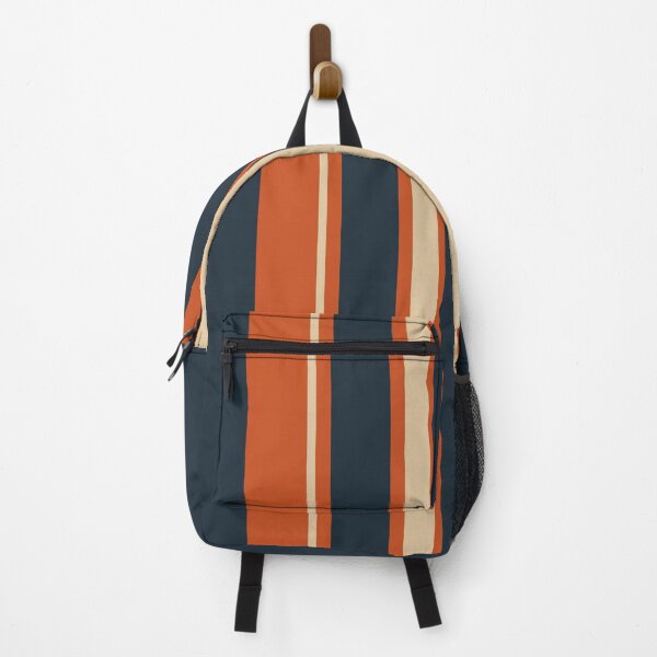 Item preview, Modern Vertical Stripes – Deep Bluel, Rust Orange & Beige Elegant Pattern designed and sold by WildHugeDot.