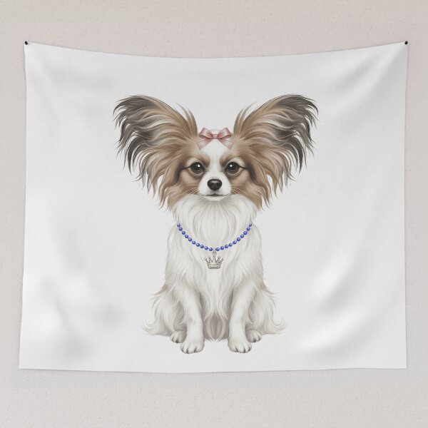 Item preview, Elegant Papillon Dog with Crown and Bow designed and sold by k3rstman1.