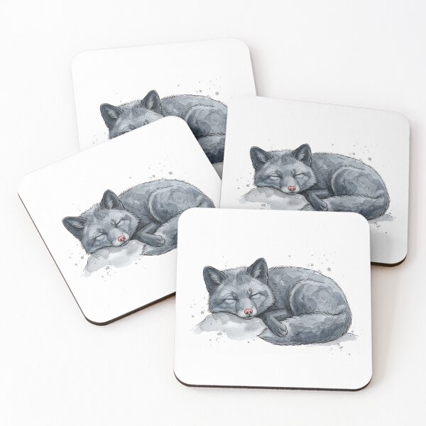 Item preview, Sleeping Silver Fox Peaceful Sticker designed and sold by Mr. Pawsome.