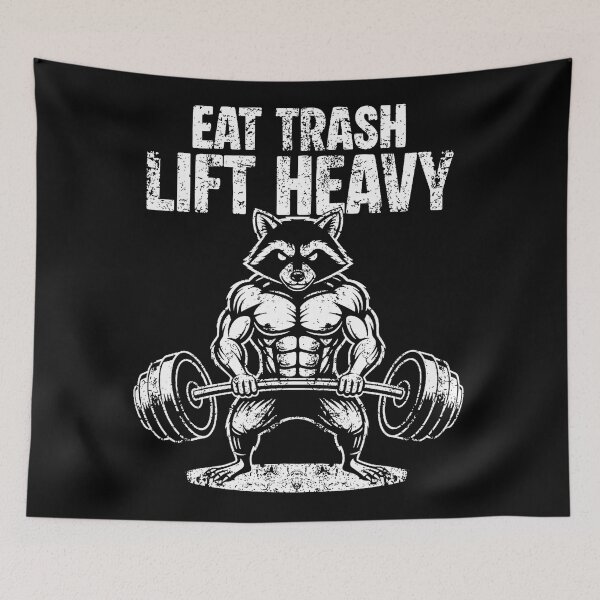 Item preview, Eat Trash Lift Heavy Funny Raccoon Gym  designed and sold by eliramaison.