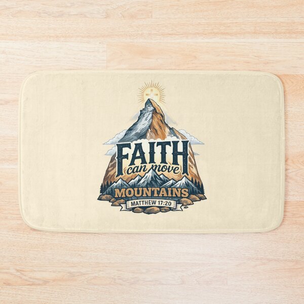 Item preview, Faith Can Move Mountains – Matthew 17:20 Vintage Christian Design designed and sold by csamsonjr.