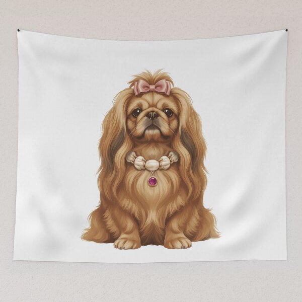 Item preview, Royal Pekingese Dog with Pink Bow and Pearls designed and sold by k3rstman1.