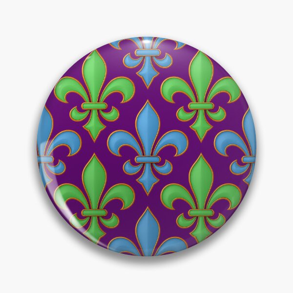 Item preview, Purple Blue Green Fleur-de-lis Design designed and sold by PatternTitan.