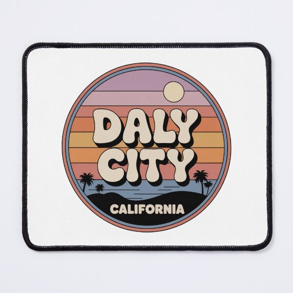 Item preview, Daly City California: Retro Palm Sunset Badge designed and sold by CircinusStore.
