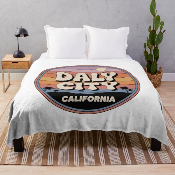 Item preview, Daly City California: Retro Palm Sunset Badge designed and sold by CircinusStore.