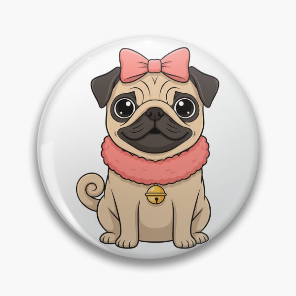 Item preview, Cute Pug Puppy Pink Bow Fluffy Collar designed and sold by k3rstman1.