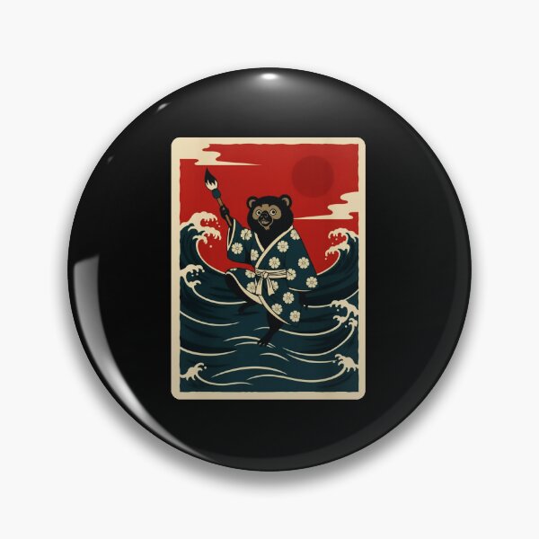 Item preview, Bear Painting Waves Japanese Ukiyo Style  designed and sold by JordynLadukeg65.
