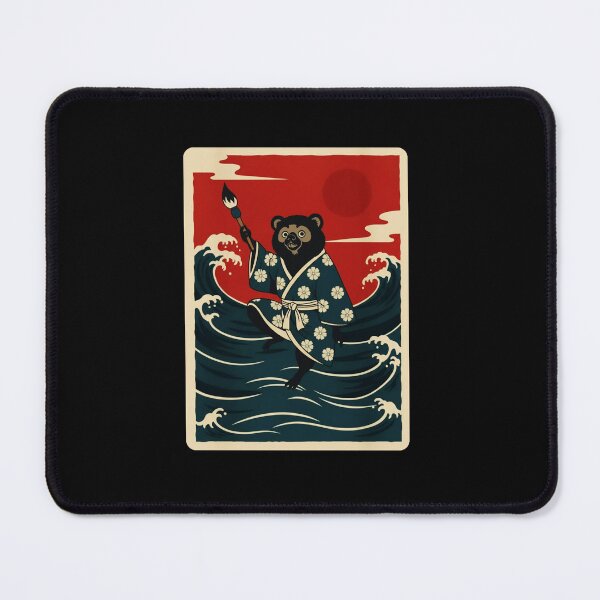 Item preview, Bear Painting Waves Japanese Ukiyo Style  designed and sold by JordynLadukeg65.
