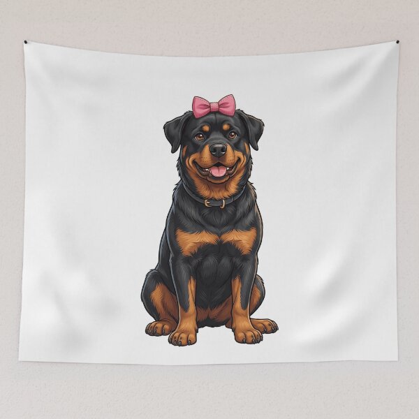 Item preview, Adorable Female Rottweiler Puppy with Pink Bow designed and sold by k3rstman1.