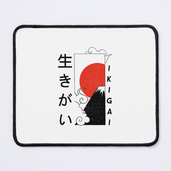 Item preview, Ikigai Japanese Quote Red Sun and Mountain designed and sold by titanlevi.