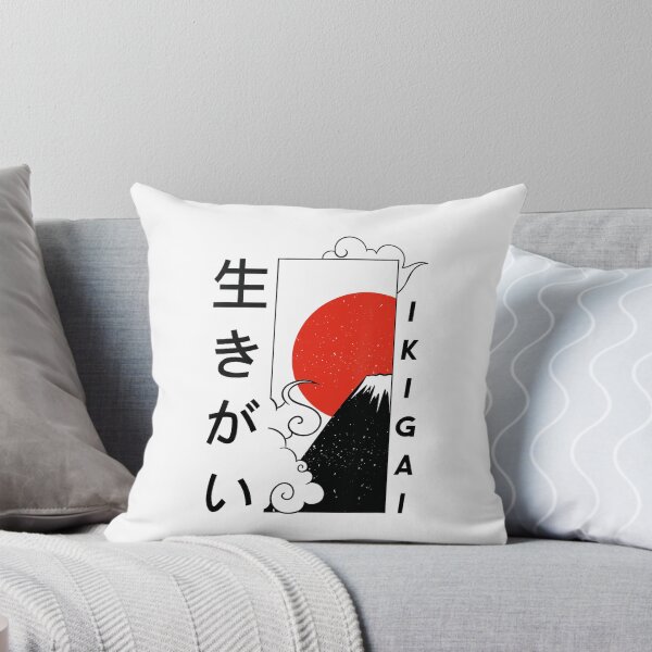 Item preview, Ikigai Japanese Quote Red Sun and Mountain designed and sold by titanlevi.