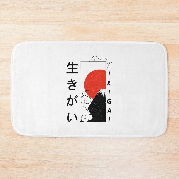 Item preview, Ikigai Japanese Quote Red Sun and Mountain designed and sold by titanlevi.