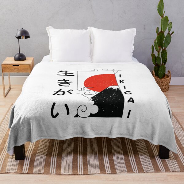 Item preview, Ikigai Japanese Quote Red Sun and Mountain designed and sold by titanlevi.